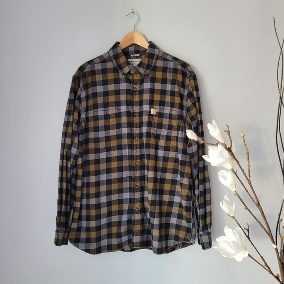 CARHARTT Mens Rugged Flex Hamilton Plaid Shirt - Picture 2 of 9